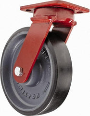 Hamilton - 8" Diam x 2" Wide x 9-1/2" OAH Top Plate Mount Swivel Caster - Polyurethane, 1,950 Lb Capacity, Sealed Precision Ball Bearing, 4 x 5" Plate - USA Tool & Supply