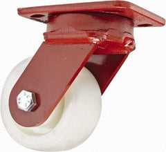 Hamilton - 4" Diam x 2" Wide x 5-5/8" OAH Top Plate Mount Swivel Caster - Plastic, 800 Lb Capacity, Sealed Precision Ball Bearing, 4 x 5" Plate - USA Tool & Supply