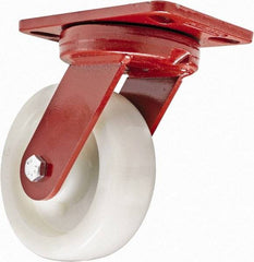 Hamilton - 6" Diam x 2" Wide x 7-3/4" OAH Top Plate Mount Swivel Caster - Plastic, 1,000 Lb Capacity, Sealed Precision Ball Bearing, 4-1/2 x 6-1/2" Plate - USA Tool & Supply