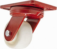 Hamilton - 4" Diam x 2" Wide x 5-5/8" OAH Top Plate Mount Swivel Caster - Plastic, 800 Lb Capacity, Sealed Precision Ball Bearing, 4-1/2 x 6-1/2" Plate - USA Tool & Supply