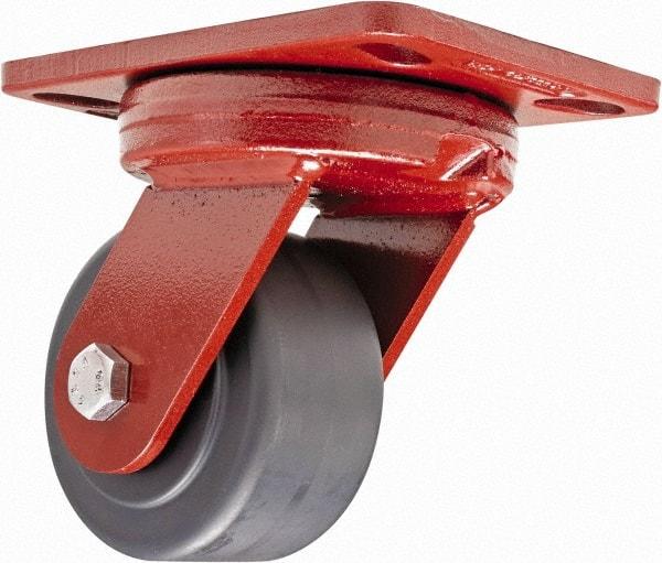 Hamilton - 4" Diam x 2" Wide x 5-5/8" OAH Top Plate Mount Swivel Caster - Plastic, 2,000 Lb Capacity, Sealed Precision Ball Bearing, 4-1/2 x 6-1/2" Plate - USA Tool & Supply