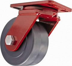 Hamilton - 6" Diam x 3" Wide x 7-1/2" OAH Top Plate Mount Swivel Caster - Plastic, 3,200 Lb Capacity, Sealed Precision Ball Bearing, 4-1/2 x 6-1/2" Plate - USA Tool & Supply