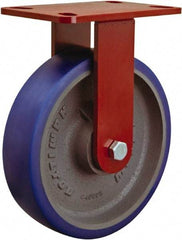 Hamilton - 8" Diam x 2" Wide x 9-1/2" OAH Top Plate Mount Rigid Caster - Polyurethane, 1,200 Lb Capacity, Sealed Precision Ball Bearing, 4 x 4-1/2" Plate - USA Tool & Supply