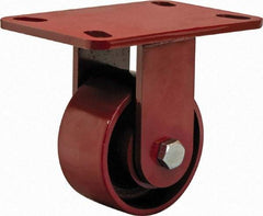 Hamilton - 4" Diam x 2" Wide x 5-5/8" OAH Top Plate Mount Rigid Caster - Steel, 1,400 Lb Capacity, Sealed Precision Ball Bearing, 4 x 4-1/2" Plate - USA Tool & Supply