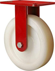 Hamilton - 8" Diam x 2" Wide x 9-1/2" OAH Top Plate Mount Rigid Caster - Plastic, 1,100 Lb Capacity, Sealed Precision Ball Bearing, 4 x 4-1/2" Plate - USA Tool & Supply