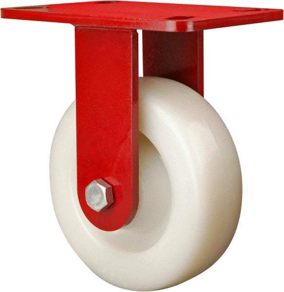 Hamilton - 6" Diam x 2" Wide x 7-1/2" OAH Top Plate Mount Rigid Caster - Plastic, 1,000 Lb Capacity, Sealed Precision Ball Bearing, 4 x 4-1/2" Plate - USA Tool & Supply