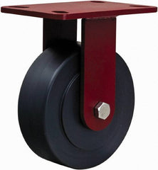 Hamilton - 6" Diam x 2" Wide x 7-1/2" OAH Top Plate Mount Rigid Caster - Plastic, 2,300 Lb Capacity, Sealed Precision Ball Bearing, 4 x 4-1/2" Plate - USA Tool & Supply