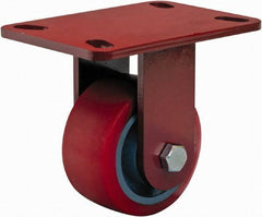 Hamilton - 4" Diam x 2" Wide x 5-5/8" OAH Top Plate Mount Rigid Caster - Polyurethane, 900 Lb Capacity, Sealed Precision Ball Bearing, 4 x 4-1/2" Plate - USA Tool & Supply