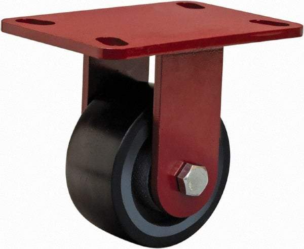 Hamilton - 4" Diam x 2" Wide x 5-5/8" OAH Top Plate Mount Rigid Caster - Polyurethane, 975 Lb Capacity, Sealed Precision Ball Bearing, 4 x 4-1/2" Plate - USA Tool & Supply