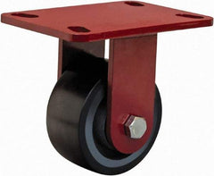Hamilton - 4" Diam x 2" Wide x 5-5/8" OAH Top Plate Mount Rigid Caster - Polyurethane, 975 Lb Capacity, Sealed Precision Ball Bearing, 4 x 4-1/2" Plate - USA Tool & Supply