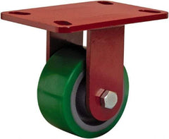 Hamilton - 4" Diam x 2" Wide x 5-5/8" OAH Top Plate Mount Rigid Caster - Polyurethane, 750 Lb Capacity, Sealed Precision Ball Bearing, 4 x 4-1/2" Plate - USA Tool & Supply