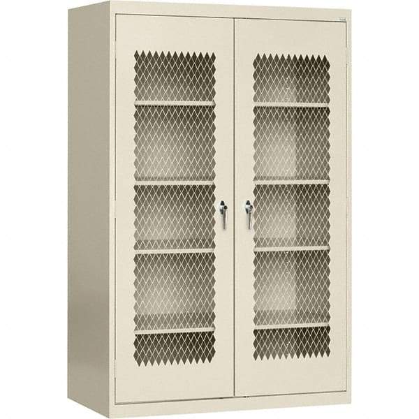 Sandusky Lee - 5 Shelf Visible Storage Cabinet - Steel, 36" Wide x 24" Deep x 72" High, Putty - USA Tool & Supply