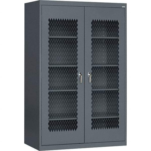 Sandusky Lee - 5 Shelf Visible Storage Cabinet - Steel, 36" Wide x 24" Deep x 72" High, Charcoal - USA Tool & Supply