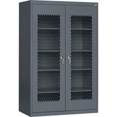 Sandusky Lee - 5 Shelf Visible Storage Cabinet - Steel, 36" Wide x 24" Deep x 72" High, Charcoal - USA Tool & Supply