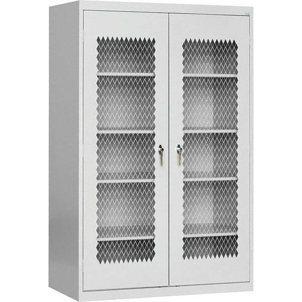 Sandusky Lee - 5 Shelf Visible Storage Cabinet - Steel, 36" Wide x 24" Deep x 72" High, Dove Gray - USA Tool & Supply