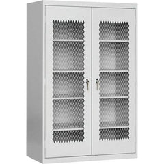 Sandusky Lee - 5 Shelf Visible Storage Cabinet - Steel, 36" Wide x 24" Deep x 72" High, Dove Gray - USA Tool & Supply