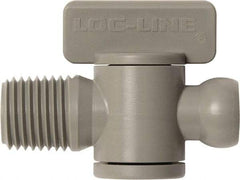 Loc-Line - 10 Piece, 1/4" ID Coolant Hose Male NPT Valve - Male to Female Connection, Acetal Copolymer Body, NPT, Use with Loc-Line Modular Hose Systems - USA Tool & Supply