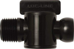 Loc-Line - 10 Piece, 1/2" ID Coolant Hose Male NPT Valve - Male to Female Connection, Acetal Copolymer Body, NPT, Use with Loc-Line Modular Hose Systems - USA Tool & Supply