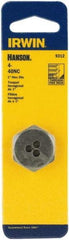 Irwin - #4-40 Thread, 1" Hex, Right Hand Thread, Hex Rethreading Die - Carbon Steel - Exact Industrial Supply