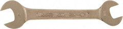 Ampco - 11/16" x 25/32" Nonsparking Standard Open End Wrench - Double End, Plain Finish - USA Tool & Supply