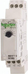 Schneider Electric - 100 hr Delay, Multiple Range SPDT Time Delay Relay - 8 Contact Amp, 24 VDC & 24 to 240 VAC, Selector Switch - USA Tool & Supply