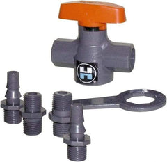 Hayward - 1/4" Pipe, 150 psi WOG Rating, PVC Stop Valve - T-Handle, FNPT x FNPT End Connections - USA Tool & Supply