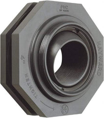 Hayward - 2" PVC Plastic Pipe Self-Aligning Bulkhead Fitting - Schedule 80, Thread x Thread End Connections - USA Tool & Supply