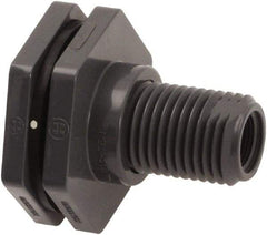 Hayward - 4" PVC Plastic Pipe Bulkhead Tank Adapter - Schedule 80, Thread x Thread End Connections - USA Tool & Supply