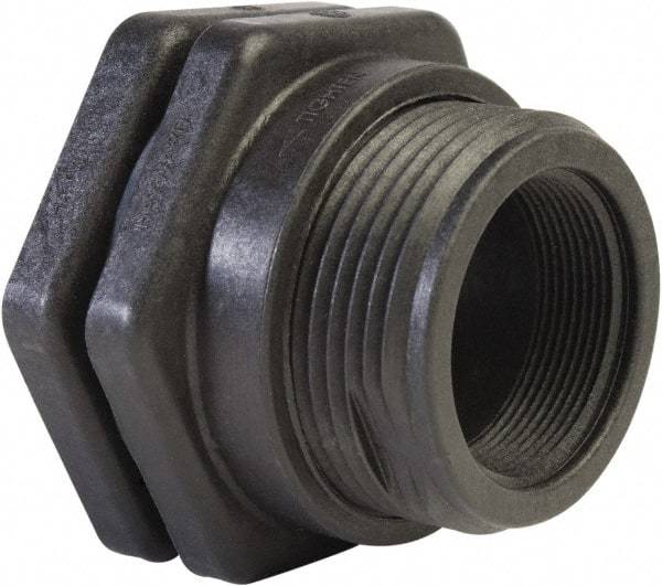Hayward - 1/2" Polypropylene Plastic Pipe Bulkhead Tank Adapter - Schedule 80, Thread x Thread End Connections - USA Tool & Supply