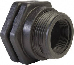 Hayward - 1/2" Polypropylene Plastic Pipe Bulkhead Tank Adapter - Schedule 80, Thread x Thread End Connections - USA Tool & Supply