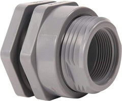 Hayward - 1-1/2" CPVC Plastic Pipe Bulkhead Tank Adapter - Schedule 80, Socket x Thread End Connections - USA Tool & Supply
