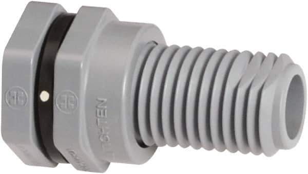 Hayward - 1-1/2" CPVC Plastic Pipe Bulkhead Tank Adapter - Schedule 80, Thread x Thread End Connections - USA Tool & Supply