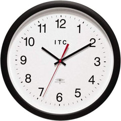 Infinity Insttruments - 13-3/4 Inch Diameter, White Face, Dial Wall Clock - Analog Display, Black Case, Runs on AA Battery - USA Tool & Supply