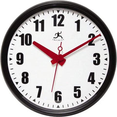 Infinity Insttruments - 13-1/2 Inch Diameter, White Face, Dial Wall Clock - Analog Display, Black Case, Runs on AA Battery - USA Tool & Supply