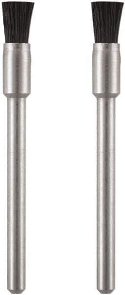 Dremel - 1/8" Brush Diam, Flat Faced, End Brush - 1/8" Diam Steel Shank, 15,000 Max RPM - USA Tool & Supply