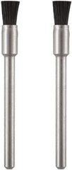 Dremel - 1/8" Brush Diam, Flat Faced, End Brush - 1/8" Diam Steel Shank, 15,000 Max RPM - USA Tool & Supply