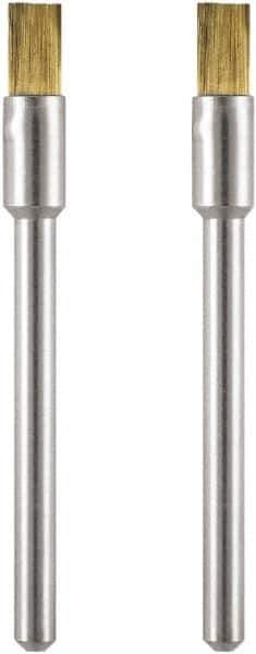 Dremel - 1/8" Brush Diam, Flat Faced, End Brush - 1/8" Diam Steel Shank, 15,000 Max RPM - USA Tool & Supply