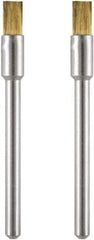 Dremel - 1/8" Brush Diam, Flat Faced, End Brush - 1/8" Diam Steel Shank, 15,000 Max RPM - USA Tool & Supply