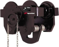 Ingersoll-Rand - 20 Ton Capacity Geared Ball Bearing Trolley - 7" to 13" Flange Width, 5.9" Wheel Diam, 10" to 24" I-Beam, 138" Min Radius - USA Tool & Supply