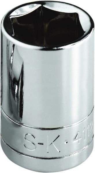 SK - 1-1/16", 1/2" Drive, Standard Hand Socket - 6 Points, Steel, Chrome Finish - USA Tool & Supply