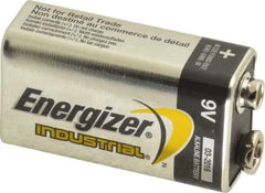Energizer - Size 9V, Alkaline, 72 Pack, Standard Battery - 9 Volts, Miniature Snap Terminal, 6LR61, ANSI, IEC Regulated - USA Tool & Supply