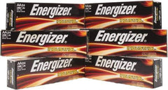 Energizer - Size AA, Alkaline, 144 Pack, Standard Battery - 1.5 Volts, Flat Terminal, LR6, ANSI, IEC Regulated - USA Tool & Supply