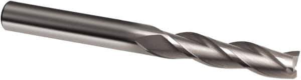 Guhring - 3/8", 1-5/8" LOC, 3/8" Shank Diam, 4" OAL, 3 Flute, Solid Carbide Square End Mill - Single End, Uncoated, Spiral Flute, 30° Helix, Right Hand Cut, Right Hand Flute, Series 3169 - USA Tool & Supply