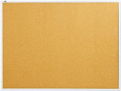 Quartet - 48" Wide x 36" High Open Cork Bulletin Board - Natural Cork over Fiberboard, Aluminum Frame - USA Tool & Supply