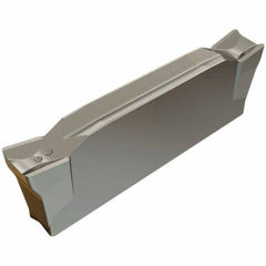 Iscar - DGR3102 C IC830 Grade, 0.122" Cutting Width, Carbide Cutoff Insert - 6° Right Hand Lead Angle, 0.008" Cnr Rad, TiAlN Coated, Double End - USA Tool & Supply