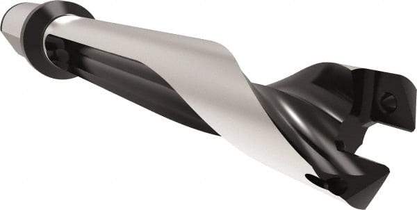 Allied Machine and Engineering - Series 24, 24 to 25.99mm Diam, 25mm Diam Straight Shank with Flange, Straight Flute Spade Drill - 129.9mm Max Depth, 165.8mm Body Length, 221.8mm OAL, Standard Length, Through Coolant - USA Tool & Supply