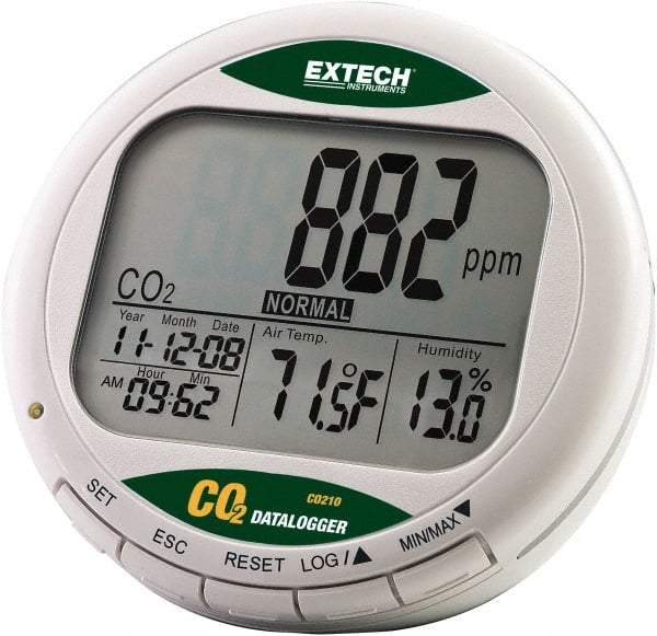 Extech - -14 to 140°F, 0 to 99.9% Humidity Range, Air Quality Monitor - USA Tool & Supply