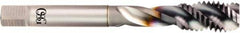 OSG - M18x1.50 Metric Fine 4 Flute 6H Modified Bottoming Spiral Flute Tap - Powdered Metal, TiCN Finish, 110mm OAL, Right Hand Flute, Right Hand Thread, D6, Series 16500 - USA Tool & Supply