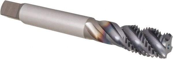OSG - M20x2.50 Metric Coarse 4 Flute 6H Modified Bottoming Spiral Flute Tap - Powdered Metal, TiCN Finish, 140mm OAL, Right Hand Flute, Right Hand Thread, D7, Series 16500 - USA Tool & Supply