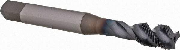 OSG - 3/8-24 UNF 3 Flute 2B Modified Bottoming Spiral Flute Tap - Powdered Metal, TiCN Finish, 90mm OAL, Right Hand Flute, Right Hand Thread, H4, Series 16505 - Exact Industrial Supply